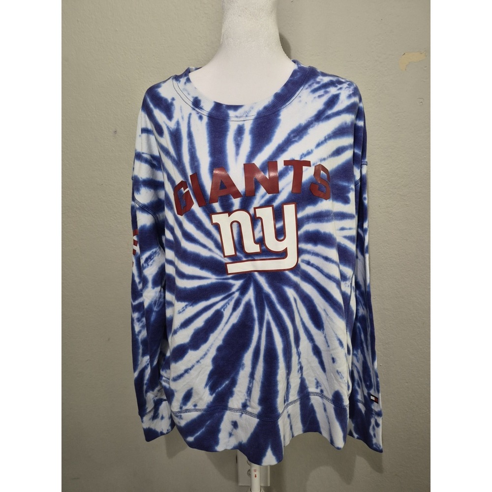 Tommy Hilfiger NFL Giants NY Tie Dye Pullover Sweatshirt Women's Size XXL Preppy